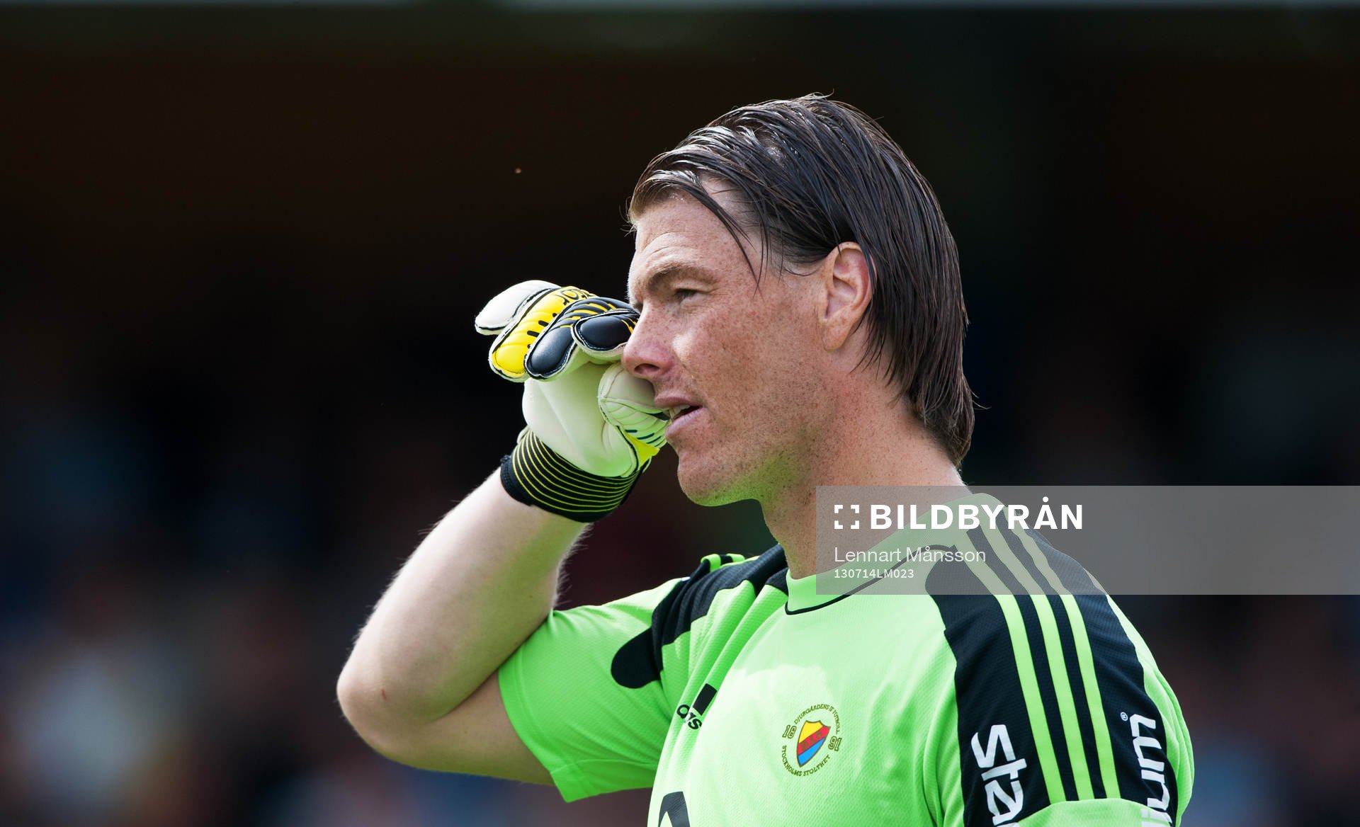 Fotboll, allsvenskan, Mjällby - Djurgården: Kenneth Höje, målvakt, Djurgården, i den allsvenska matchen mellan Mjällby och Djurgården.
