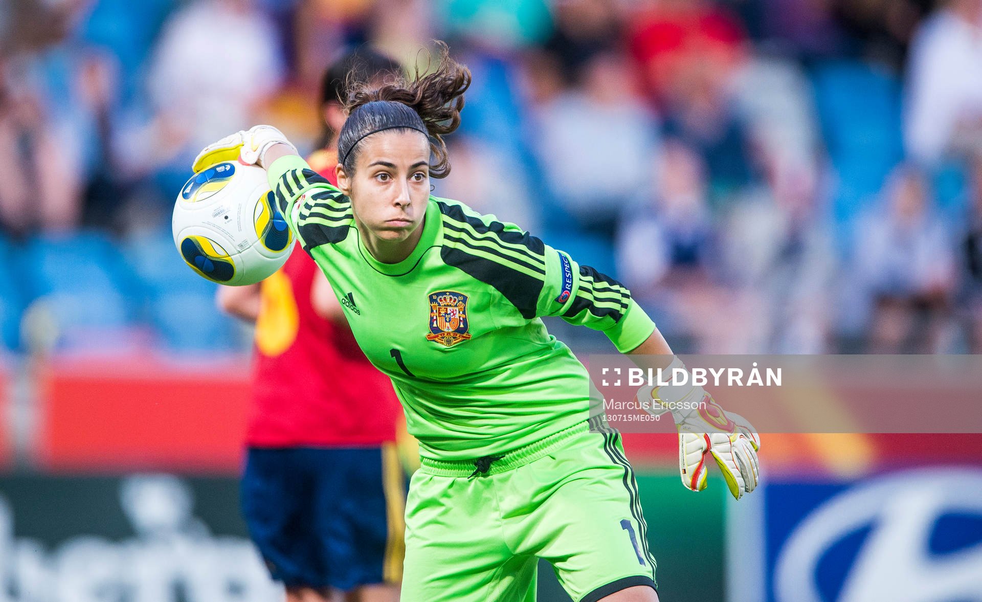 Spaniens målvakt Ainhoa Tirapu i matchen mellan Spanien