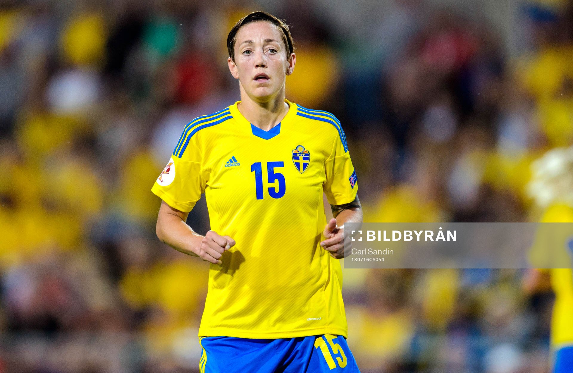 Sveriges Therese Sjögran i matchen mellan Sverige och