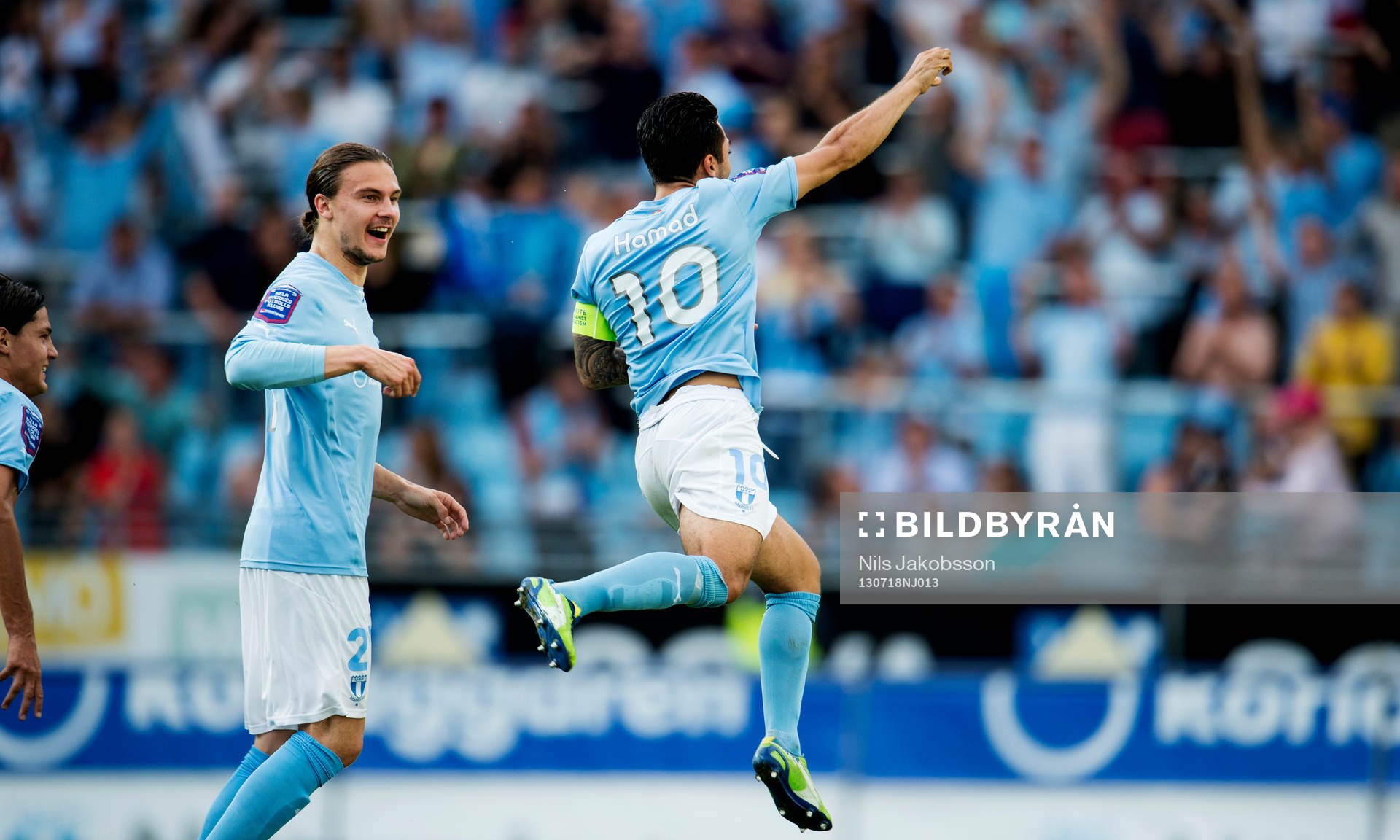 Malmö FFs Jiloan Hamad firar 1-0