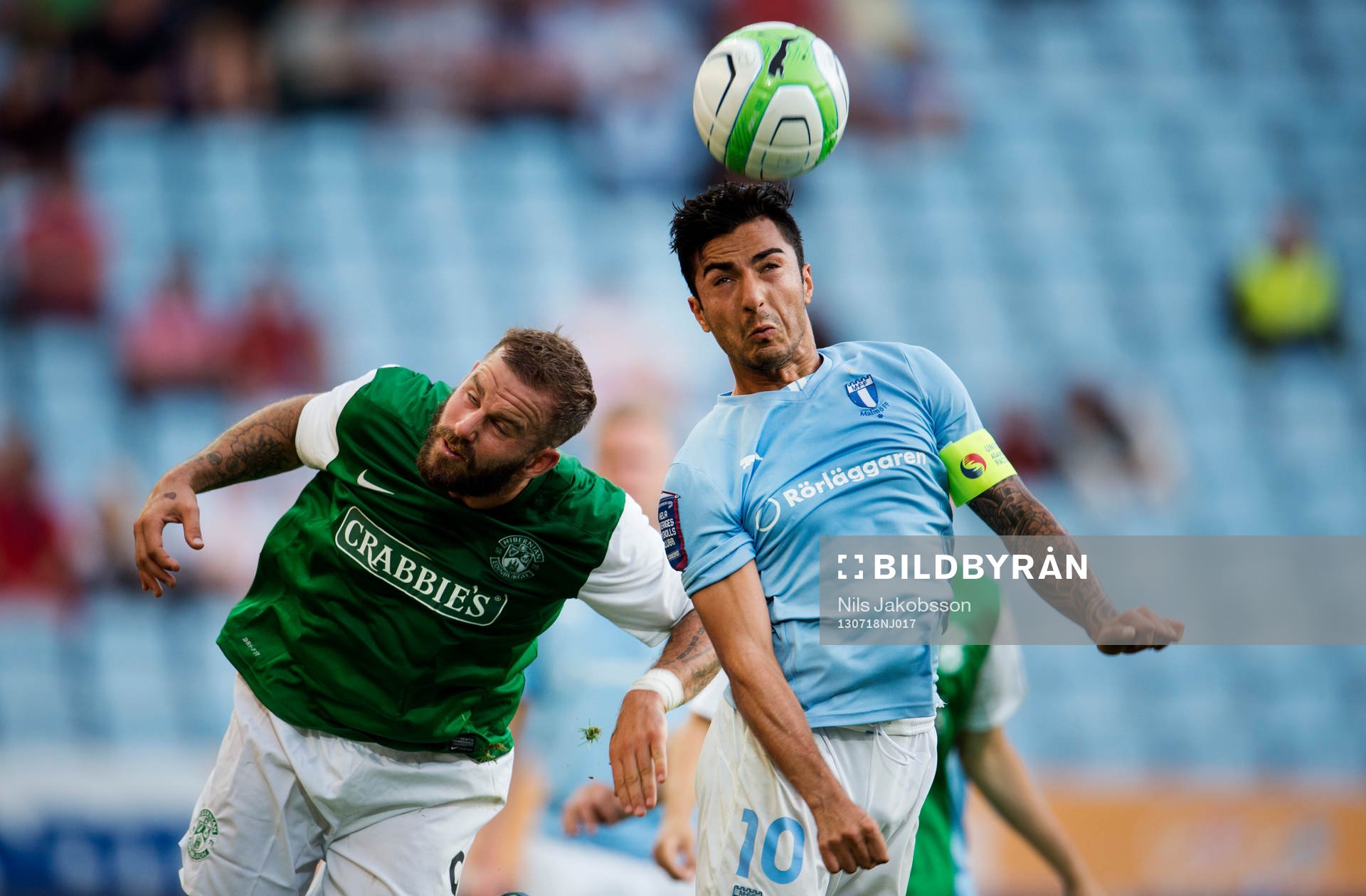 Hibernian FCs Rowan Vine och Malmö FFs Jiloan Hamad