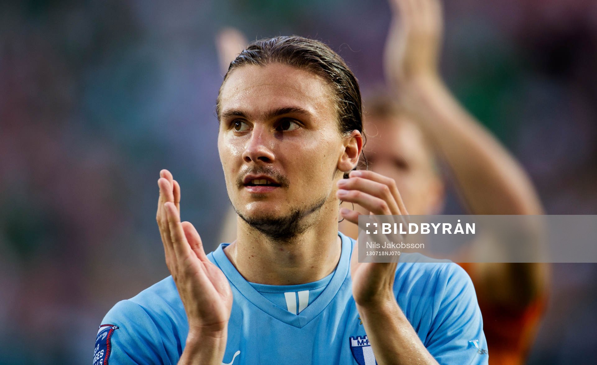 Malmö FFs Erik Johansson under kvalmatchen till Europa League mellan Malmö FF och Hibernian den 18 Juli 2013.