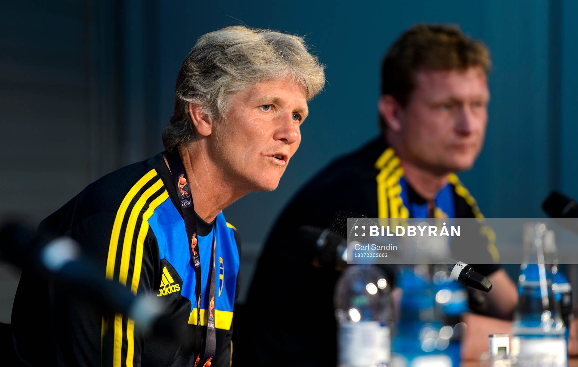 Sveriges förbundskapten Pia Sundhage svarar på frågor