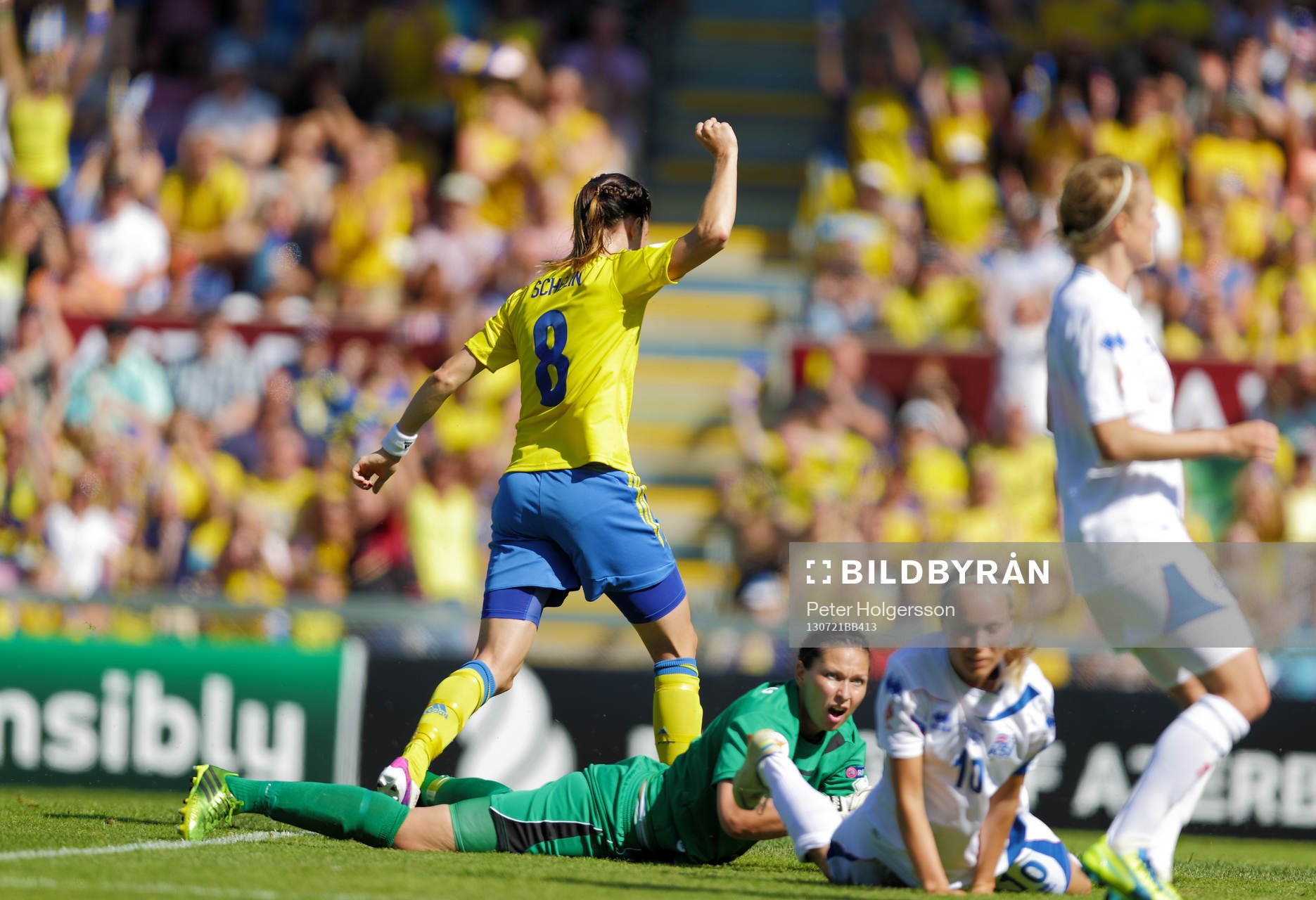 Mål 4-0 av Sveriges Lotta Schelin  i kvartsfinalen mellan
