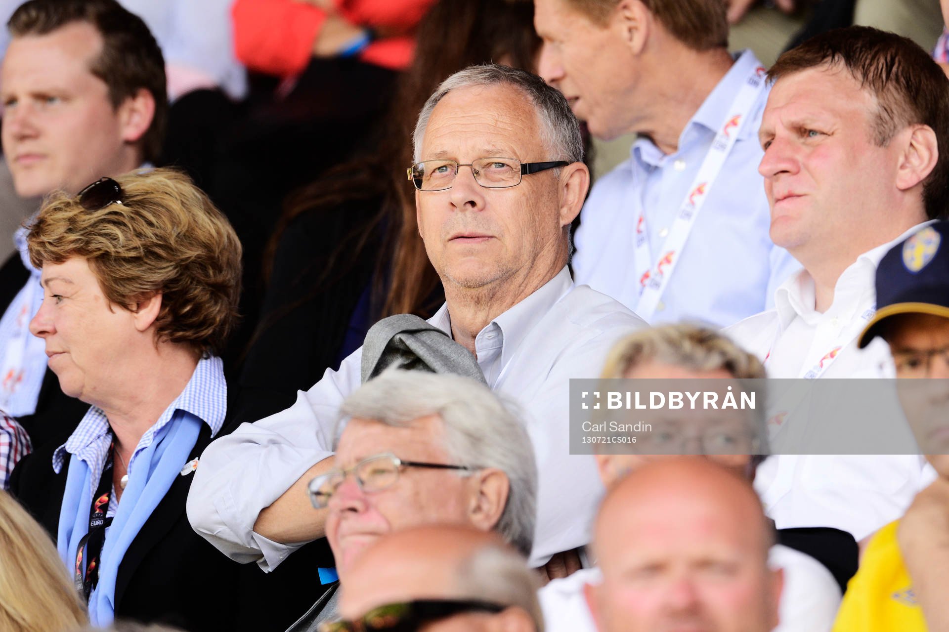 Islands förbundskapten Lars Lagerbäck på läktaren i