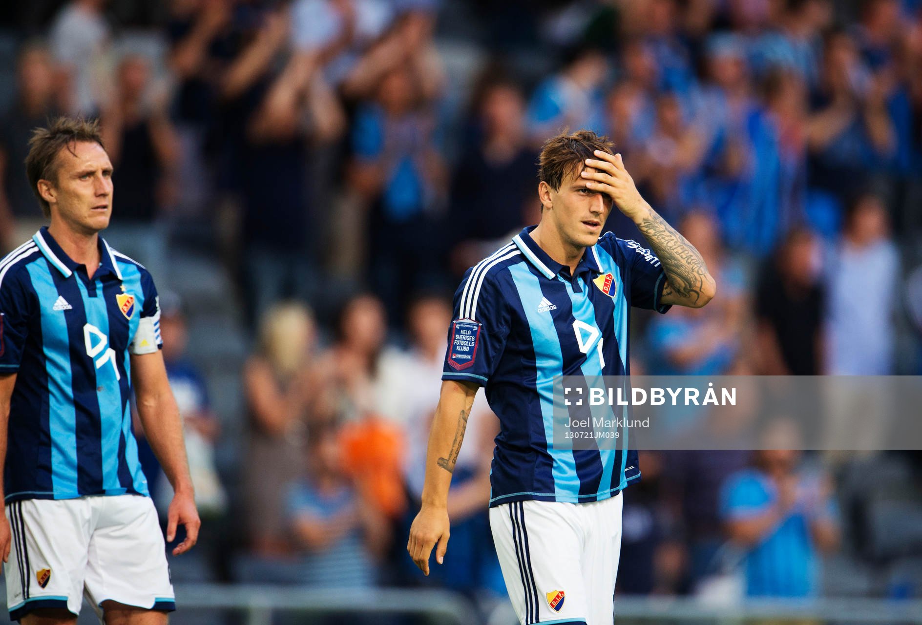 Djurgårdens Andreas Johansson och Erton Fejzullahu deppar