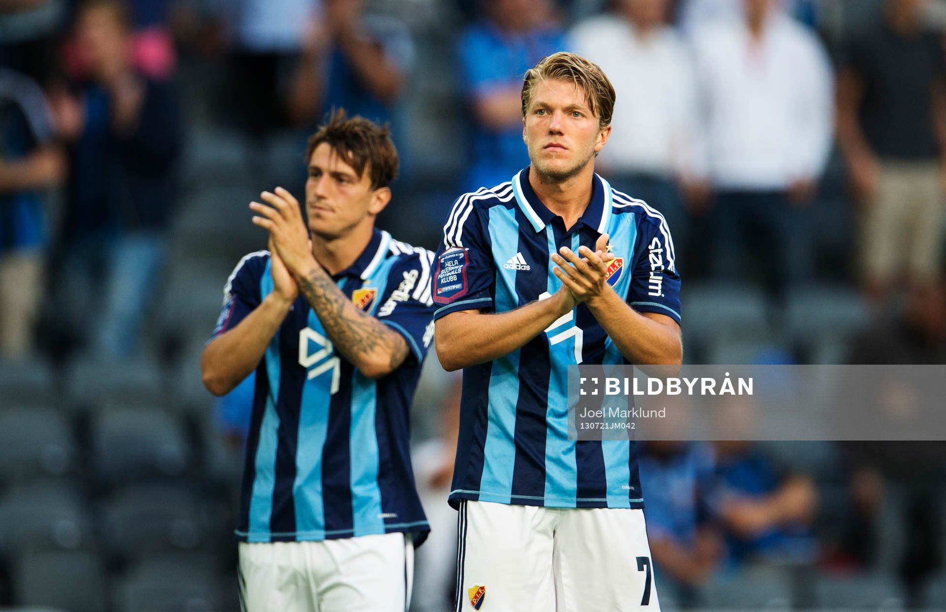 Djurgårdens Erton Fejzullahu och Martin Broberg deppar