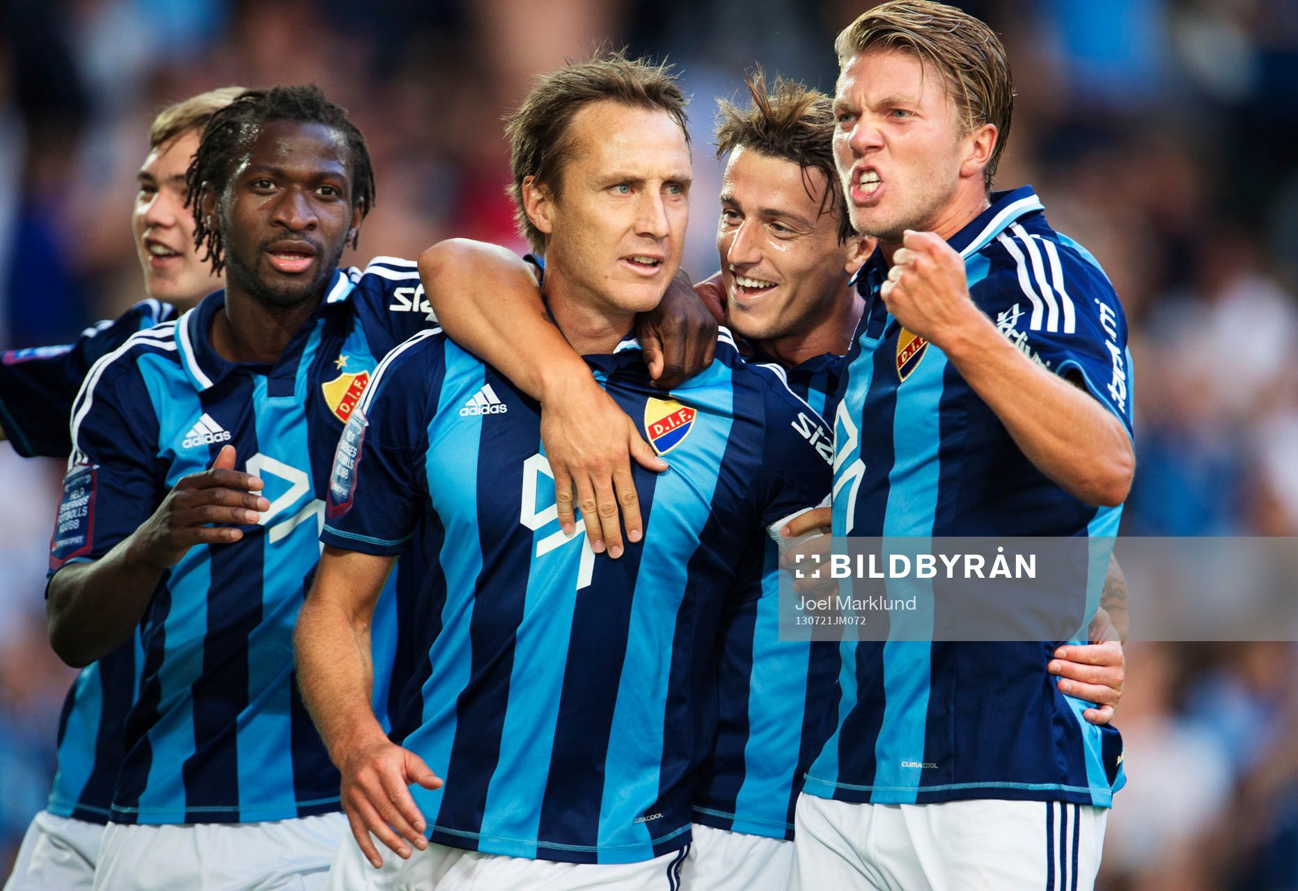 Djurgårdens Simon Tibbling, Amadou Jawo, Andreas