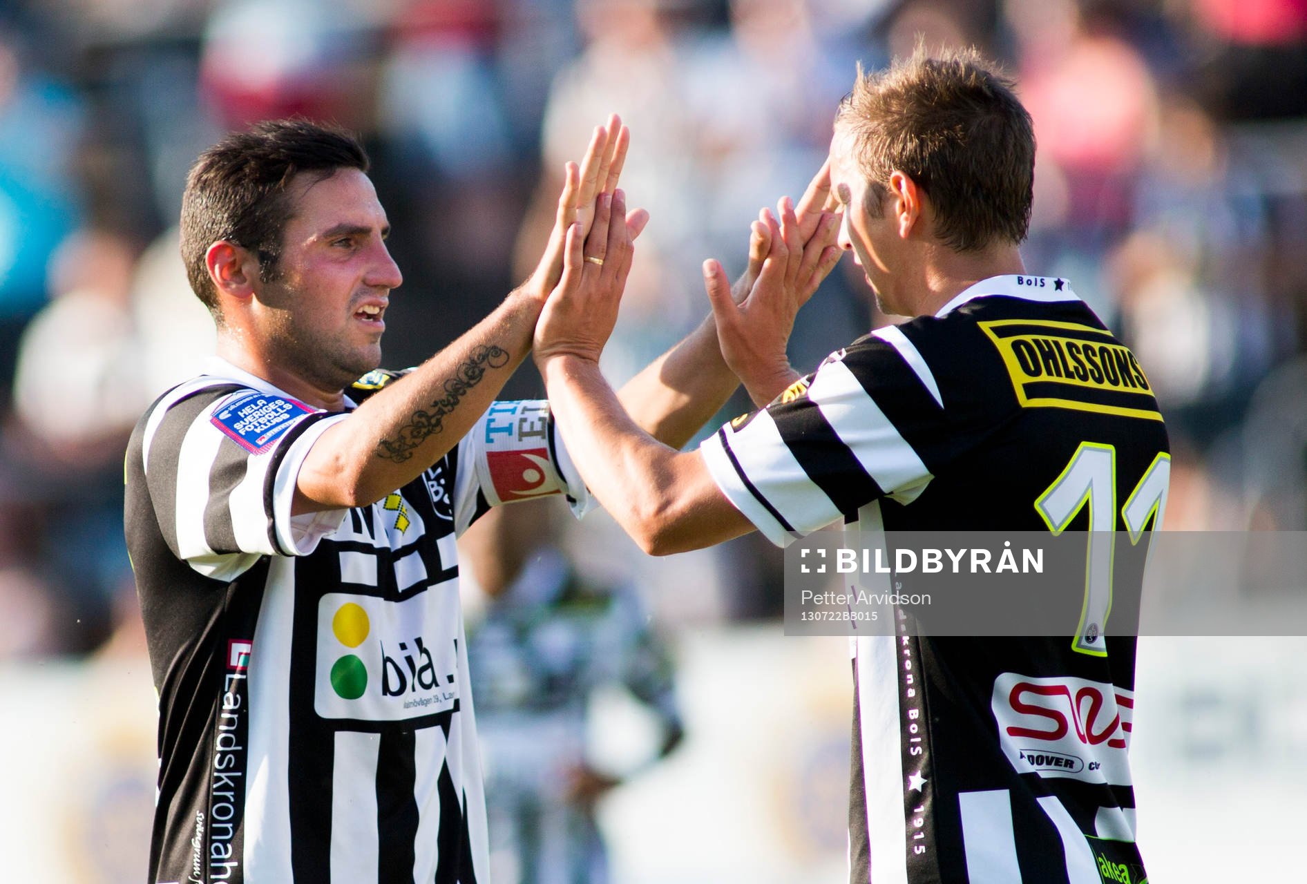 Landskornas Fredrik Olsson gör 1-0 och jublar