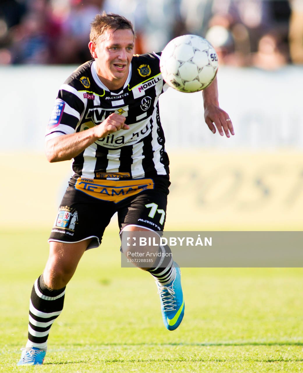 Landskronas Fredrik Olsson i fotbollsmatchen i Superettan