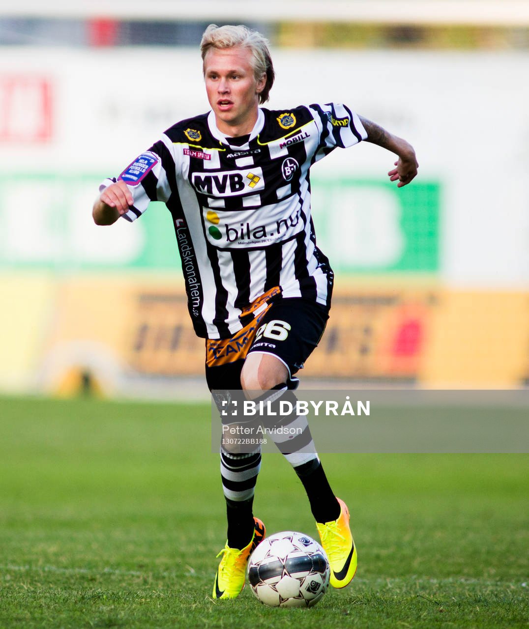 Landskronas Mathias Andersson i fotbollsmatchen i