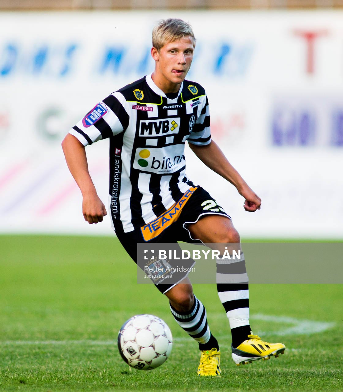 Landskronas Erik Andersson i fotbollsmatchen i Superettan