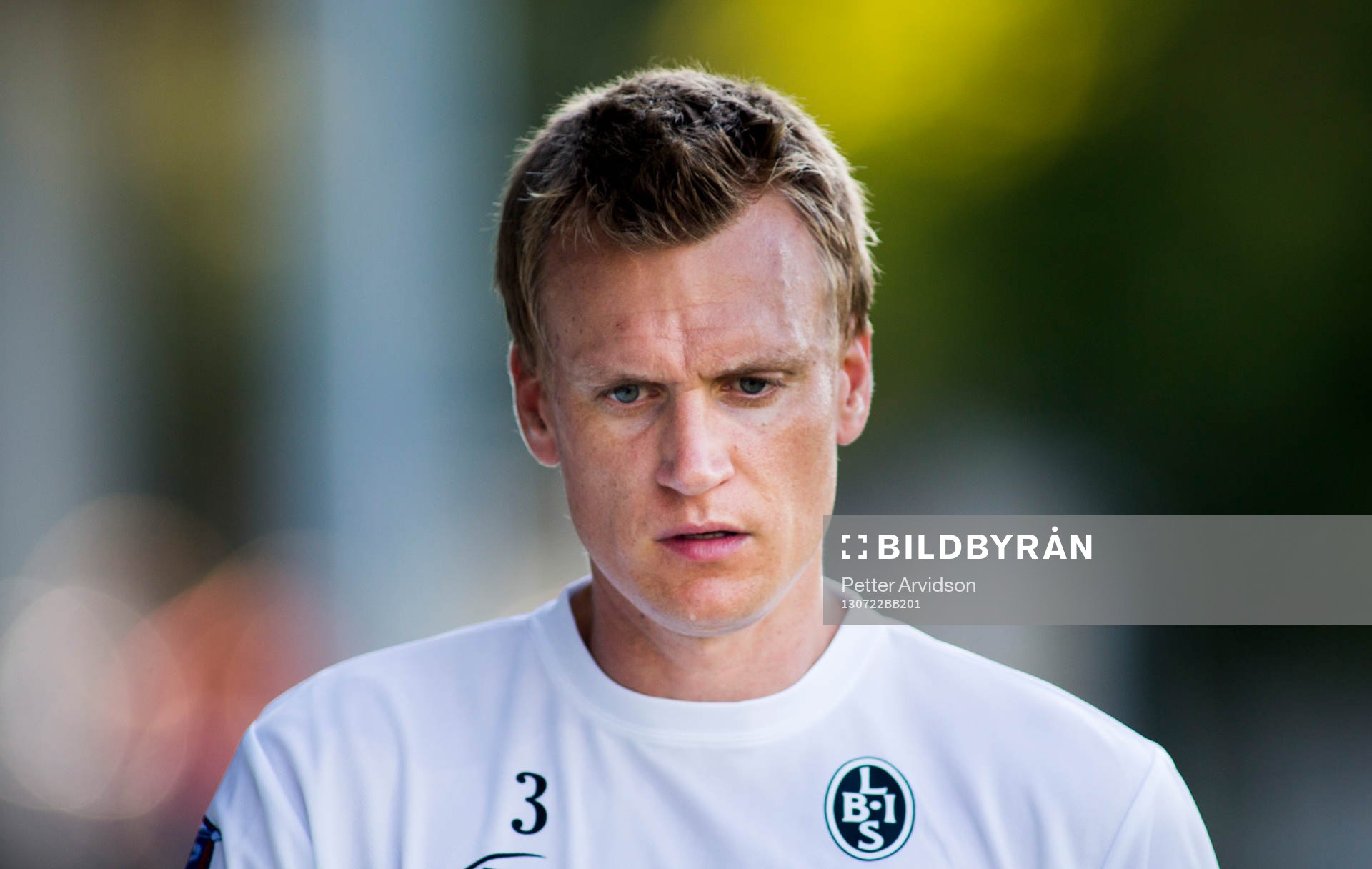 Landskronas Linus Malmqvist innan fotbollsmatchen i