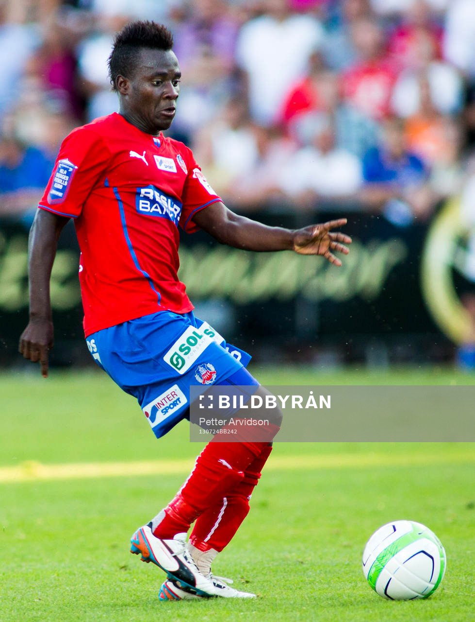 Helsingborgs David Accam i fotbollsmatchen i Allsvenskan