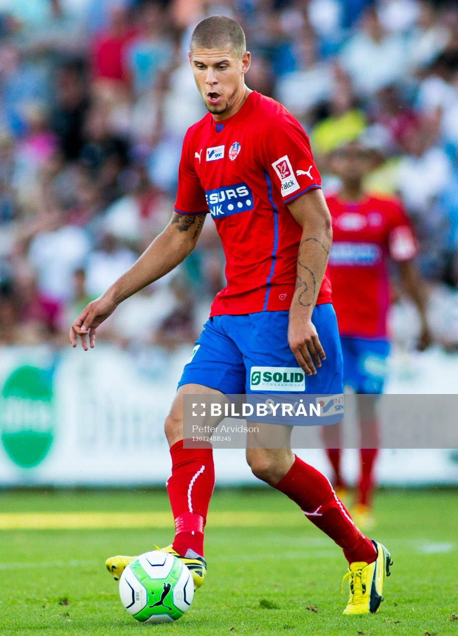 Helsingborgs Robin Simovic i fotbollsmatchen i Allsvenskan