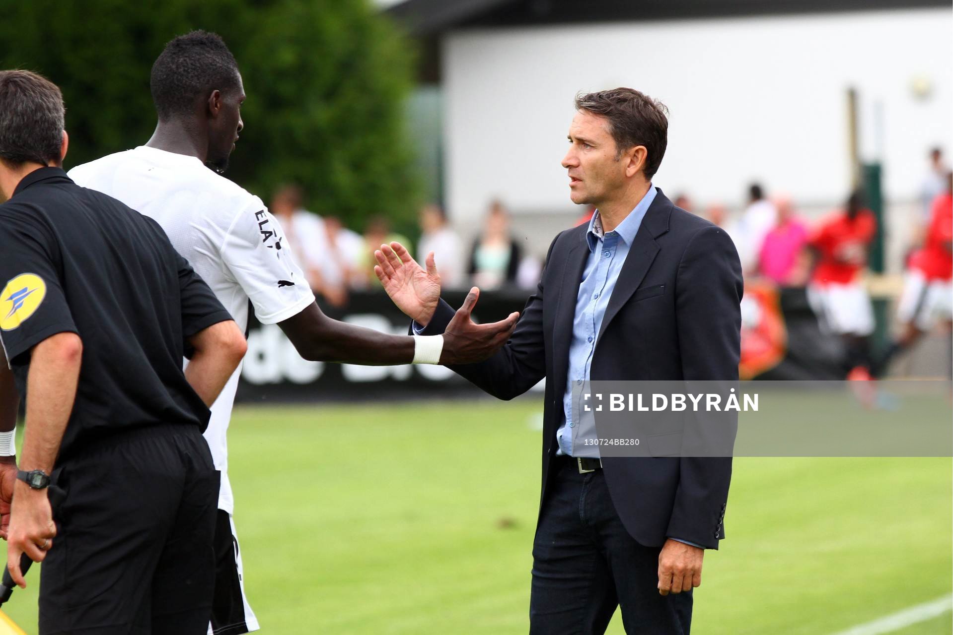  Fotboll, Träningsmatch, Lorient - Rennes: Philippe MONTANIER, tränare, Rennes - 24.07.2013 - Lorient / Rennes - Match Amical - 