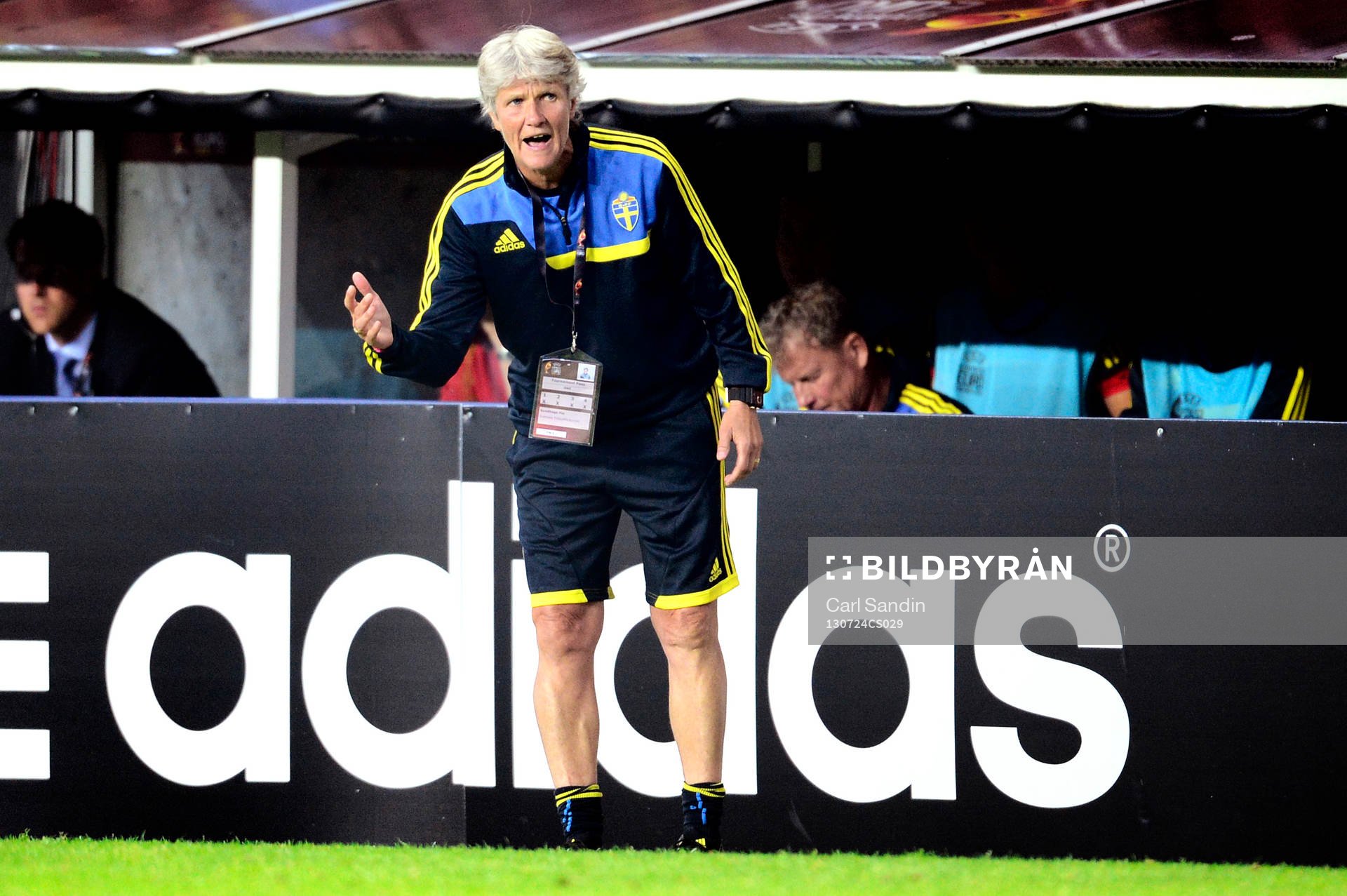 Sveriges förbundskapten Pia Sundhage i semifinalen mellan
