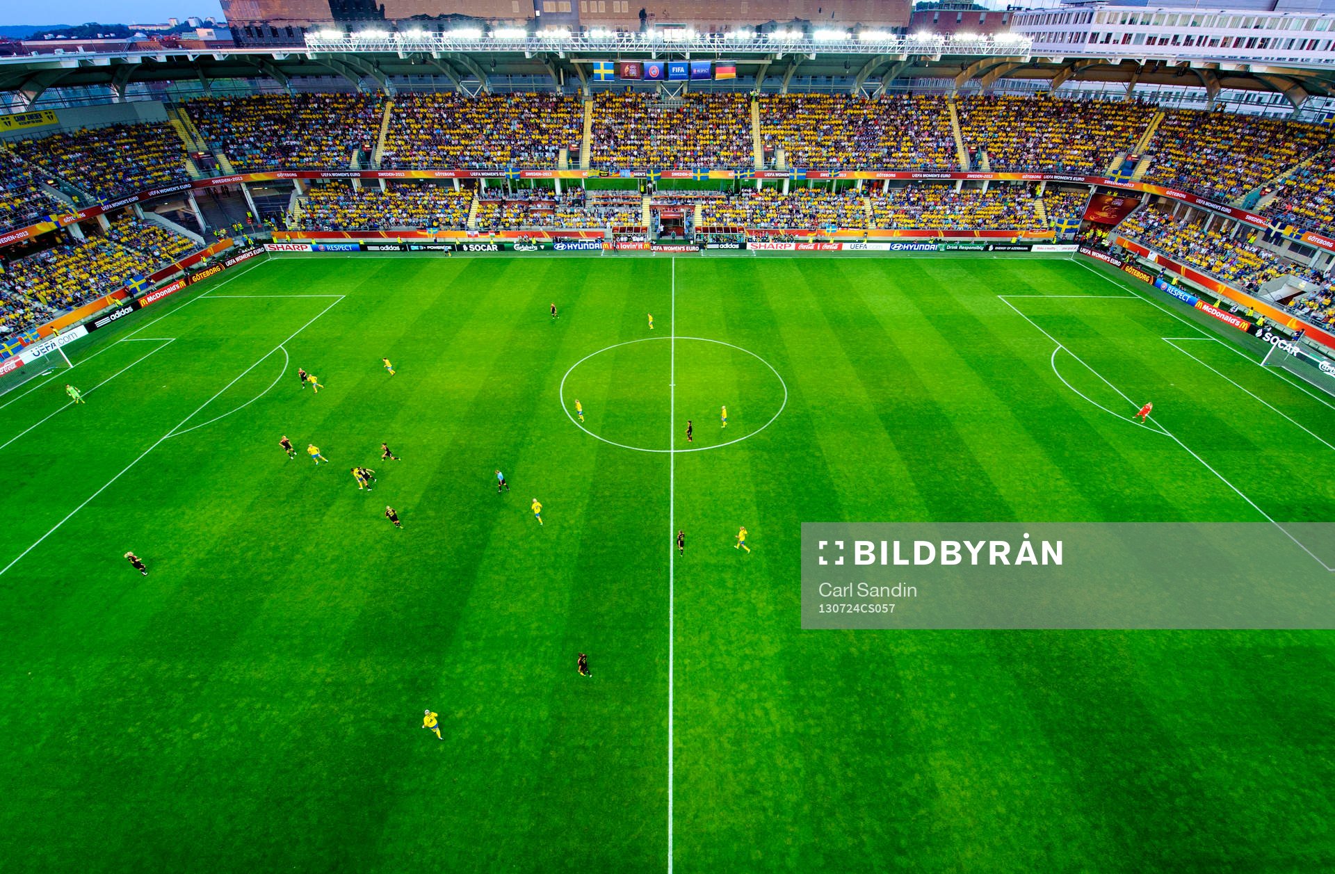 Överblick på Gamla Ullevi i semifinalen mellan Sverige