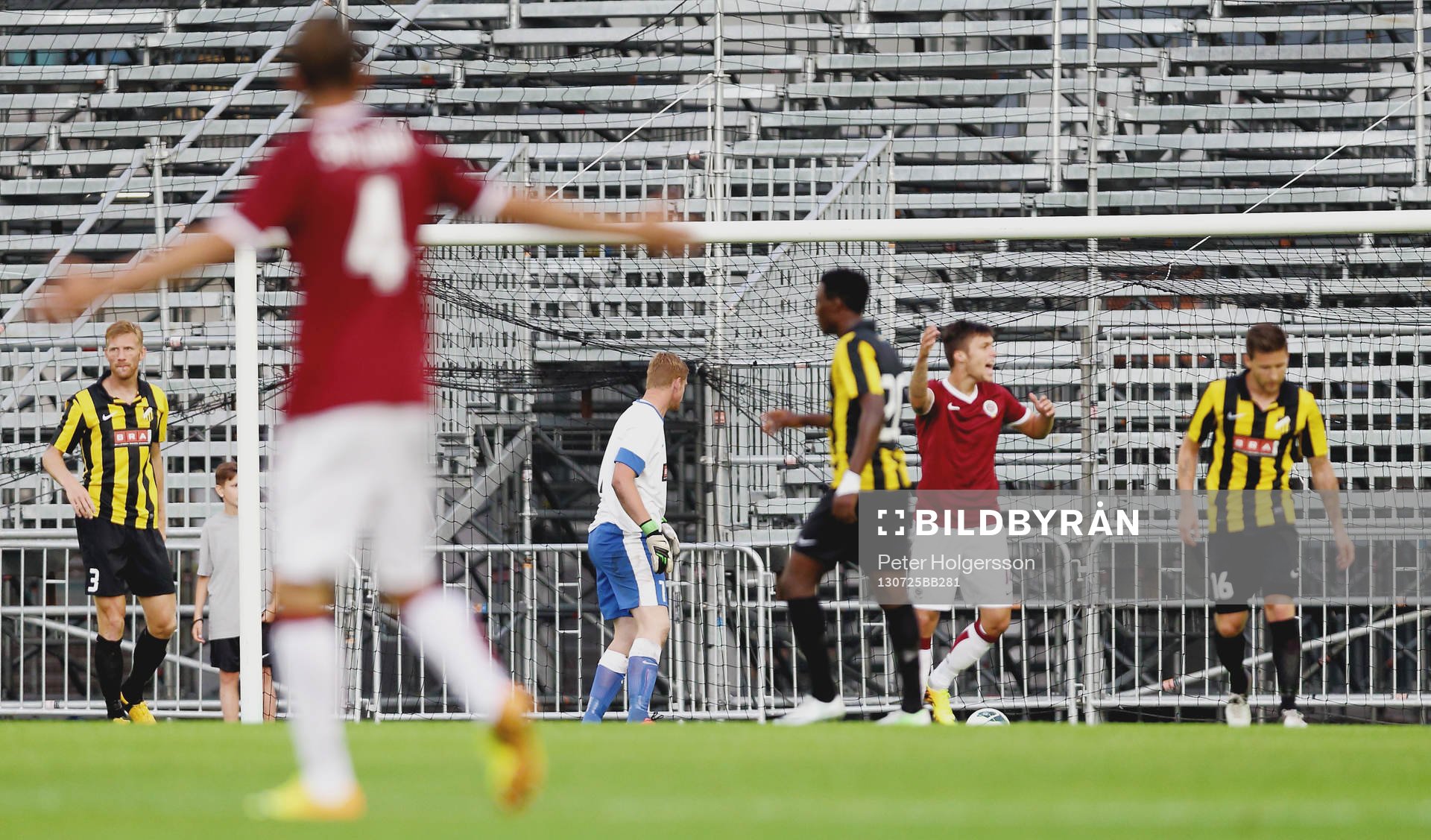 Bortdömt mål för Sparta Prag i matchen mellan Häcken och Sparta Prag i kvalet till Europa League i fotboll den 25 juli 2013 i Göteborg.