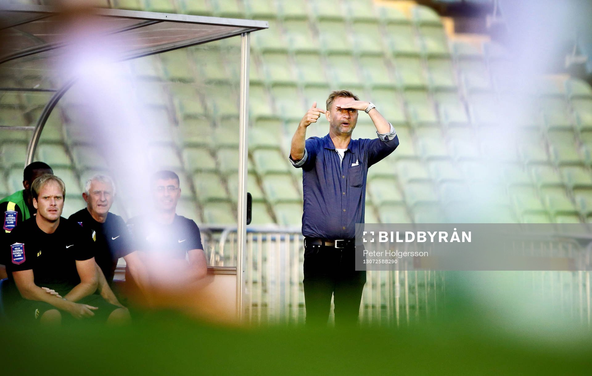 Häckens tränare Peter Gerhardsson i matchen mellan