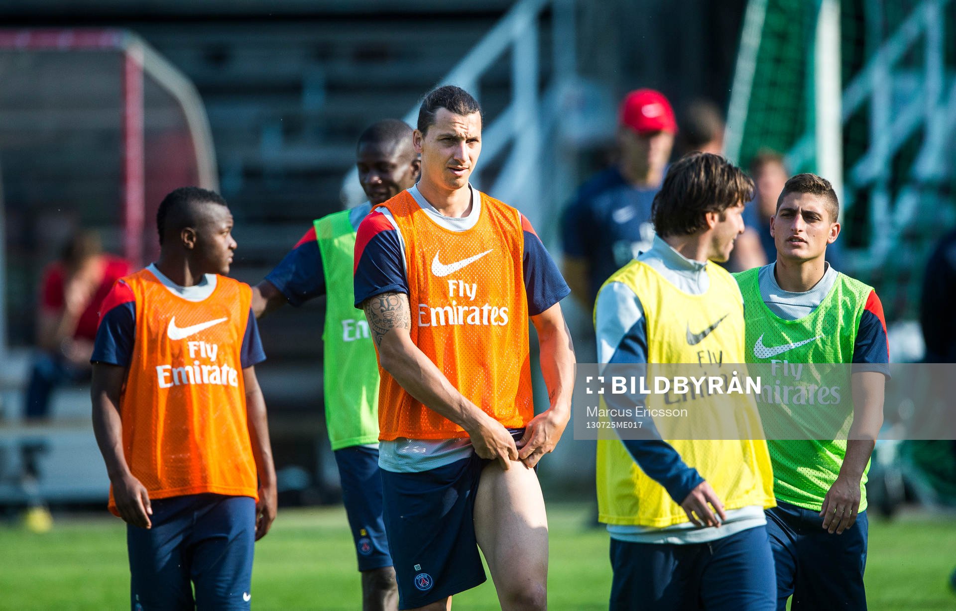 Paris Saint-Germain tränar på Södertstadion