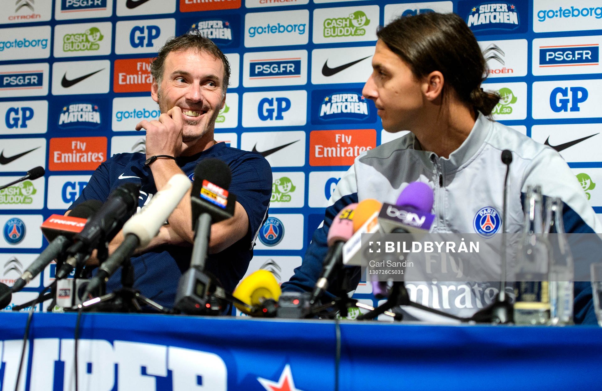 Paris Saint-Germains tränare Laurent Blanc och Zlatan