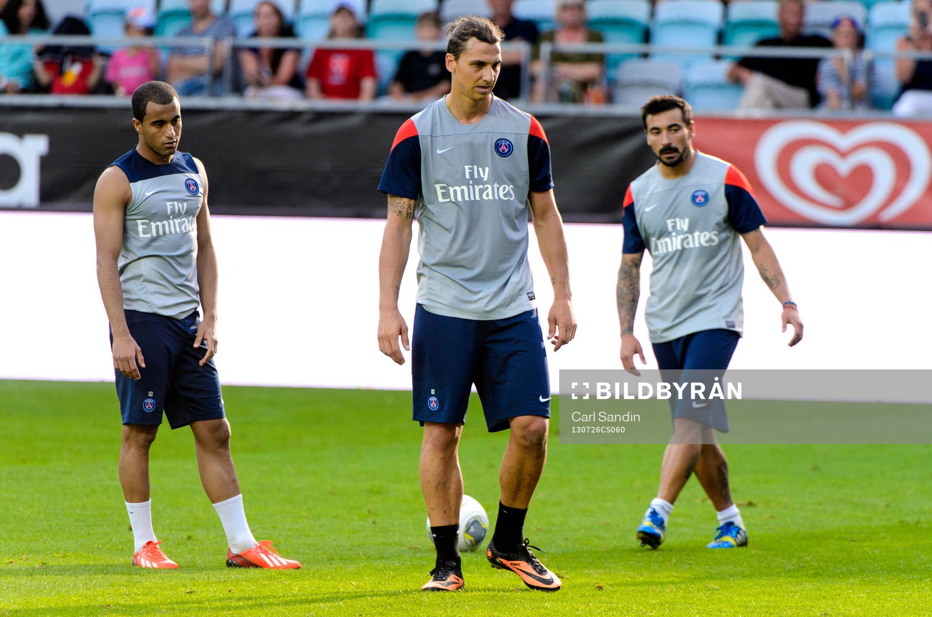 Paris Saint-Germains Lucas Moura, Zlatan Ibrahimovic och