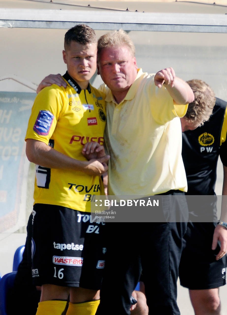 Elfsborgs Viktor Claesson och Elfsborgs tränare Jörgen