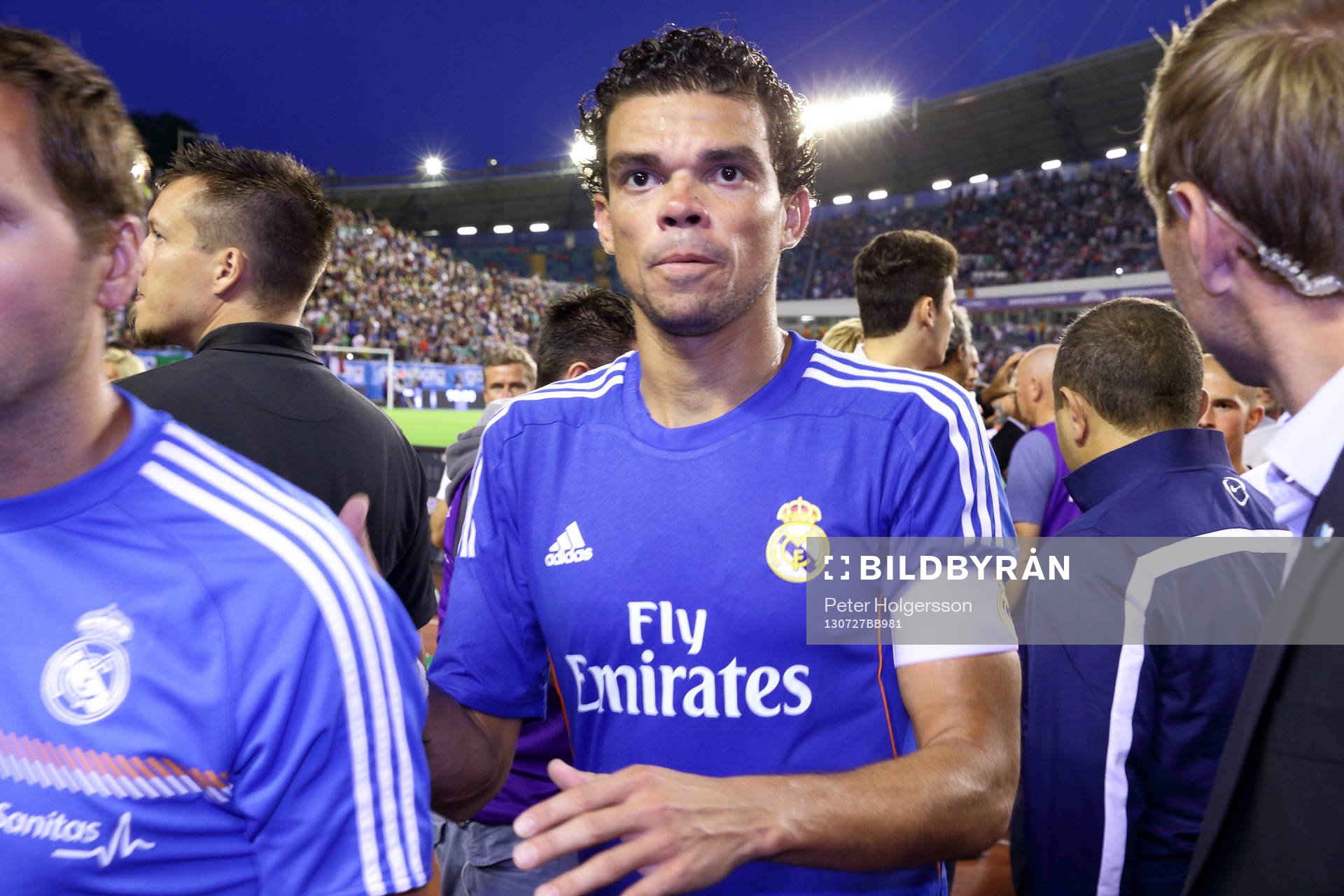 Real Madrids Pepe efter matchen mellan Real Madrid och Paris Saint-Germain 27 juli 2013 i Göteborg.