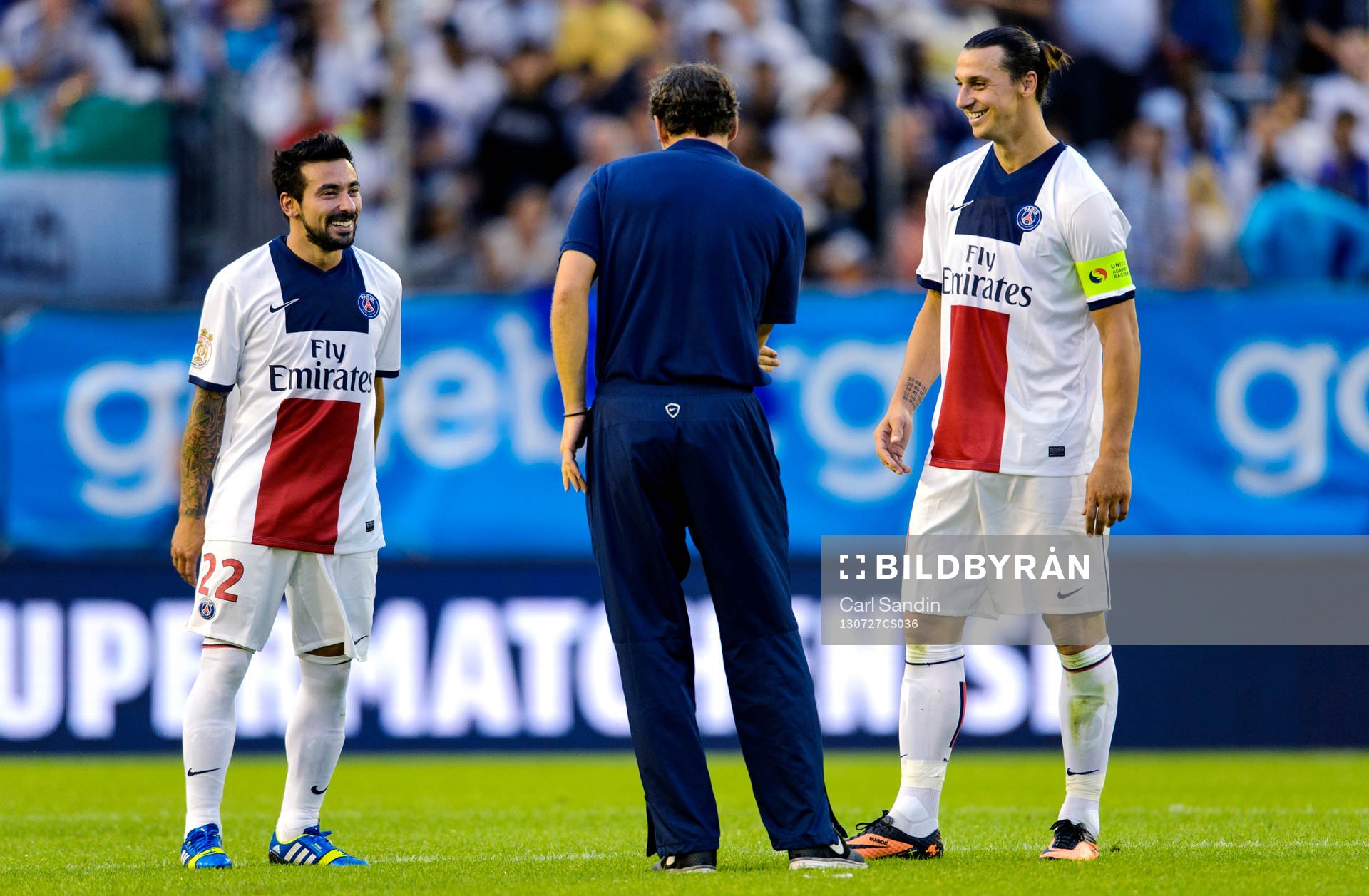 Paris Saint-Germans Ezequiel Lavezzi och Zlatan Ibrahimovic