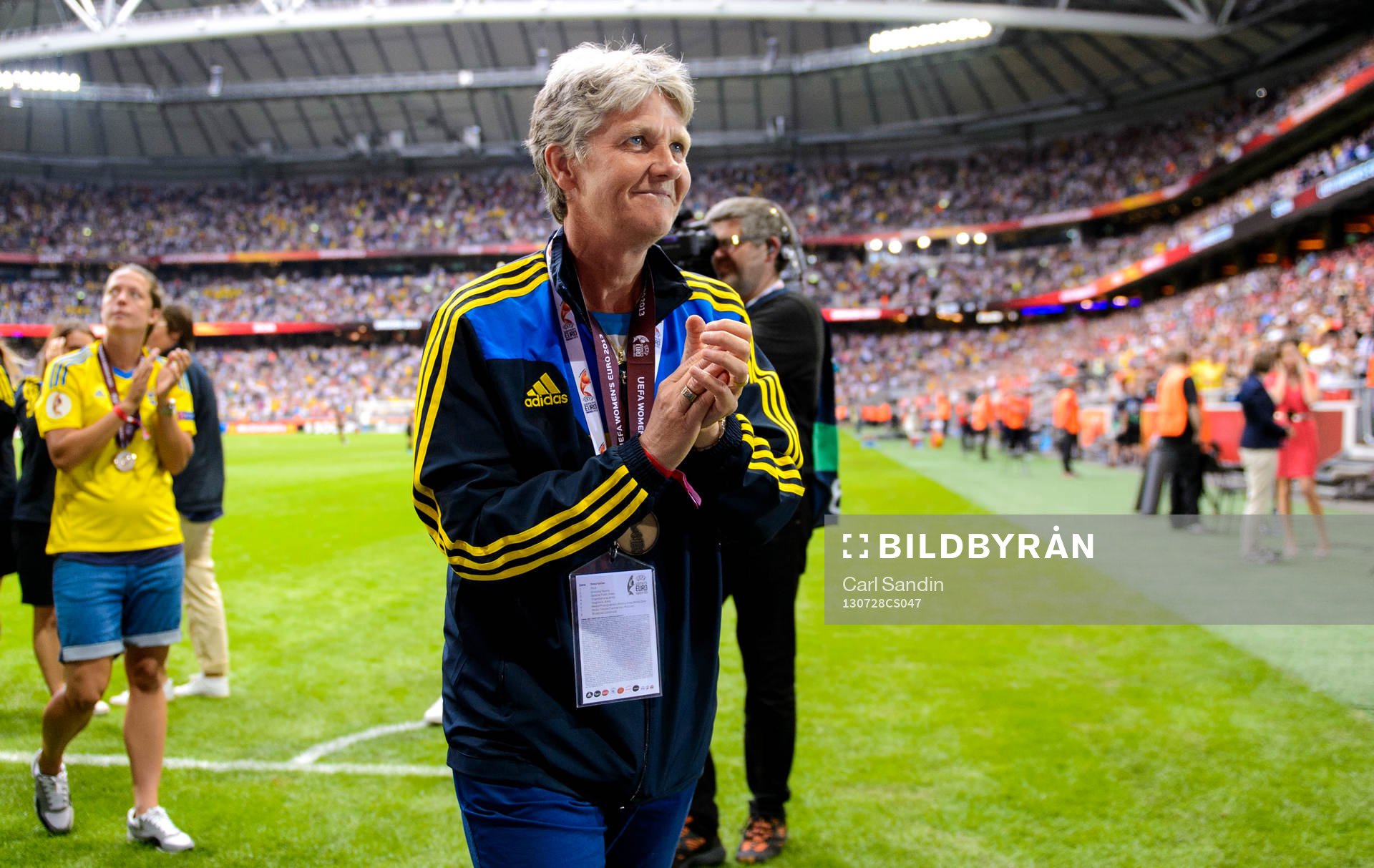 Sveriges förbundskapten Pia Sundhage och det svenska