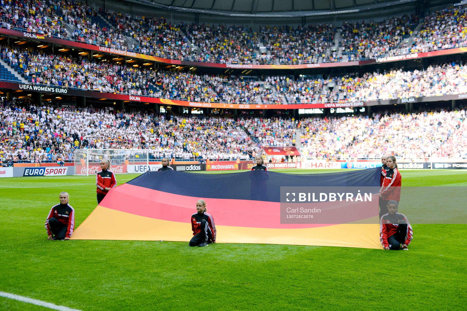 Tysklands flagga innan matchen mellan Tyskland och Norge