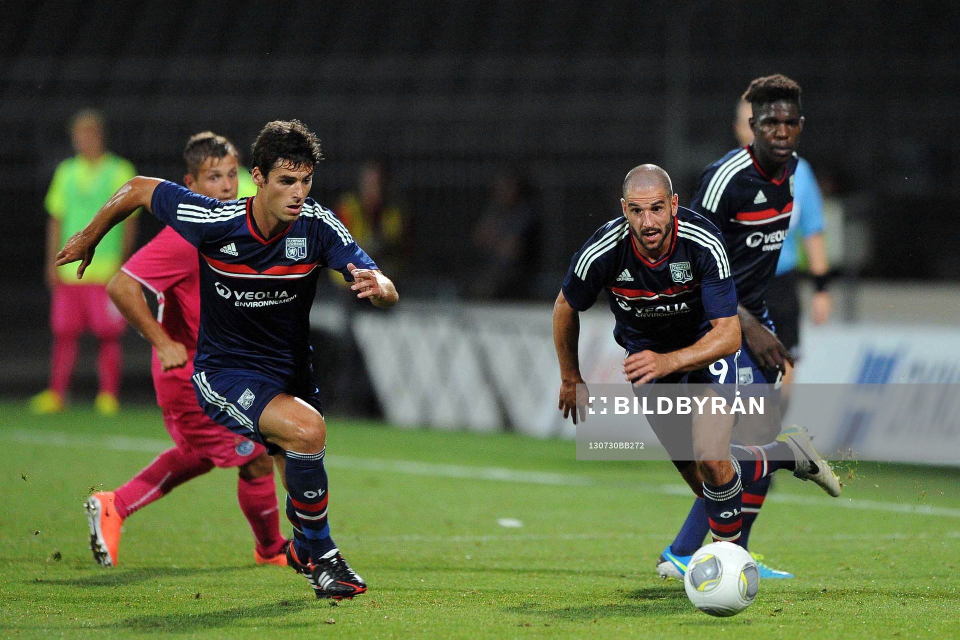 Fotboll, Kval till Champions League, Lyon - Grasshoppers: Yoann GOURCUFF / Lisandro LOPEZ - 30.07.2013 - Lyon / Grasshopper Zurich - Tour preliminaire de la Ligue des Champions 2013/2014