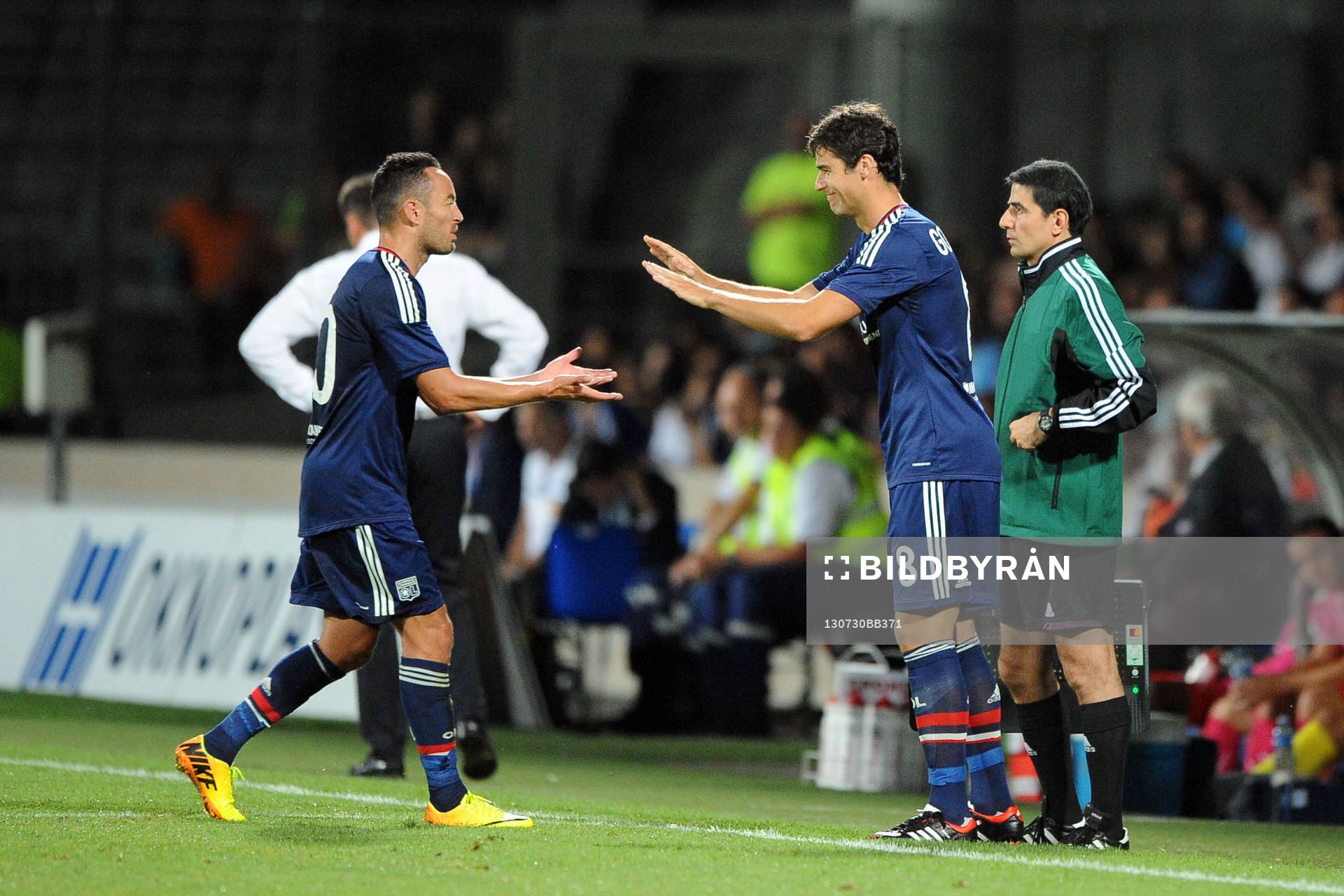  Fotboll, Kval till Champions League, Lyon - Grasshoppers: Gael DANIC / Yoann GOURCUFF - 30.07.2013 - Lyon / Grasshopper Zurich - Tour preliminaire de la Ligue des Champions 2013/2014