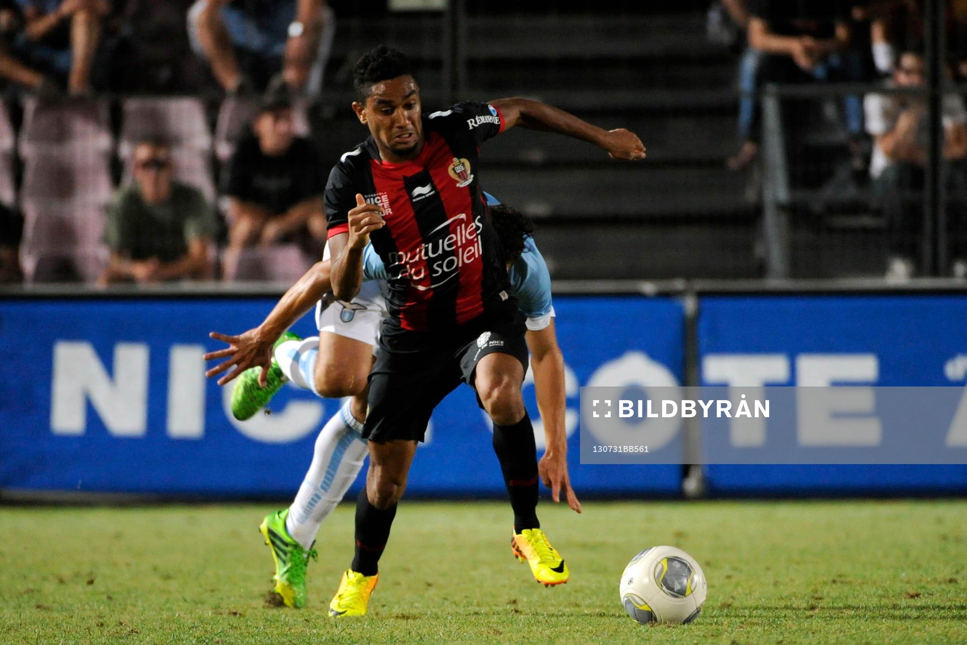  Fotboll, träningsmatch, Nice - Lazio: Hernanes Viana / Jordan Amavi - 31.07.2013 - Nice / Lazio Rome - Match Amical 