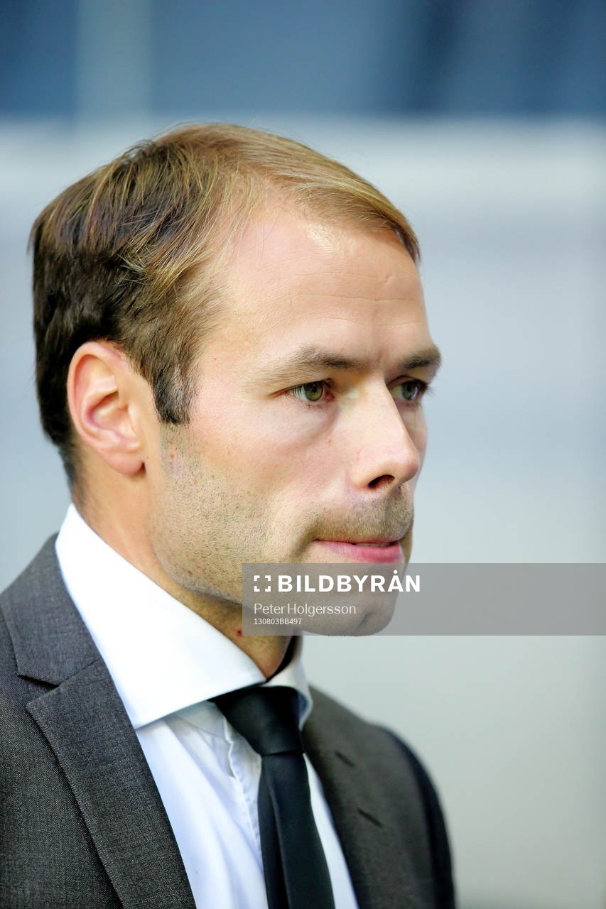 s tränare coach Andreas Alm i fotbollsmatchen mellan AIK