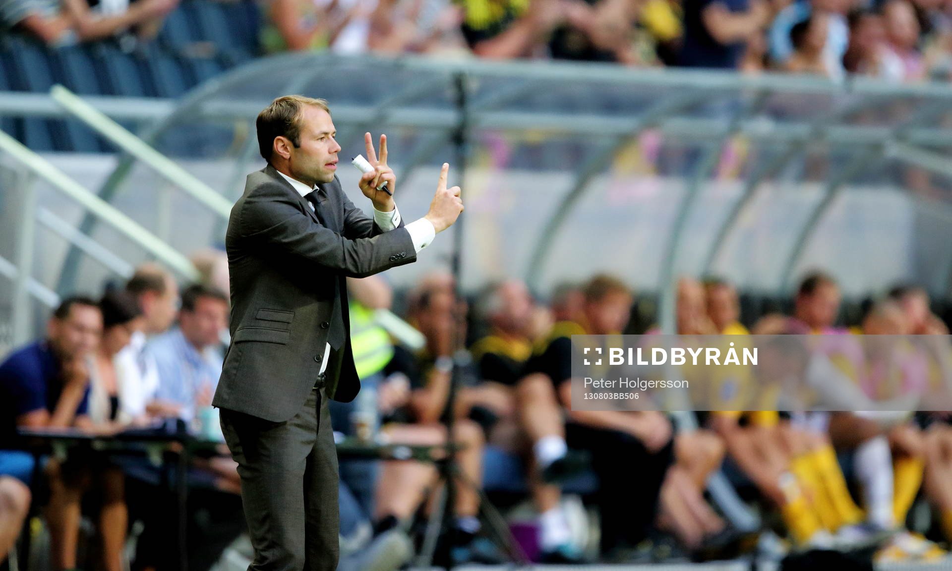 s tränare coach Andreas Alm i fotbollsmatchen mellan AIK