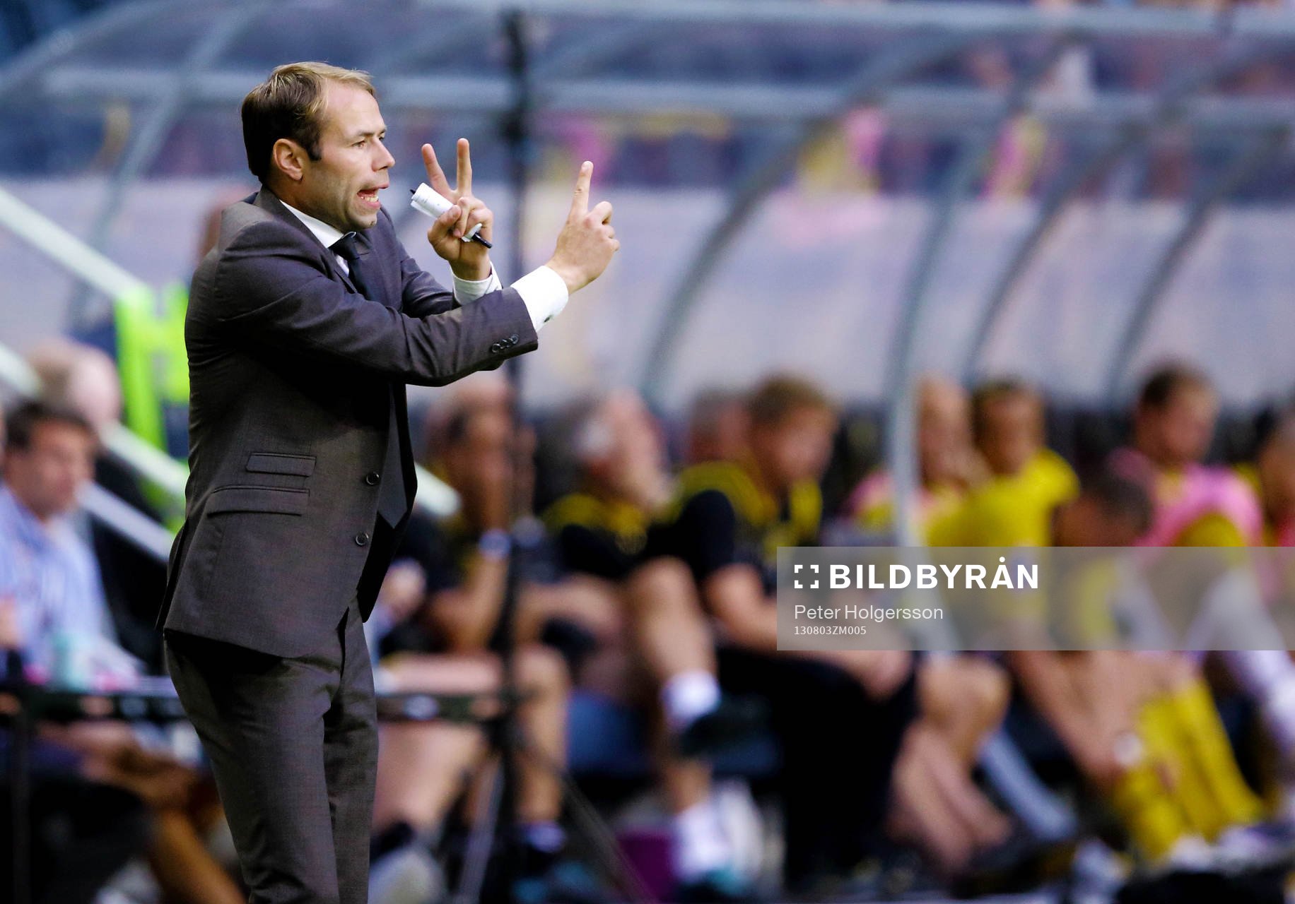 s tränare coach Andreas Alm i fotbollsmatchen mellan AIK