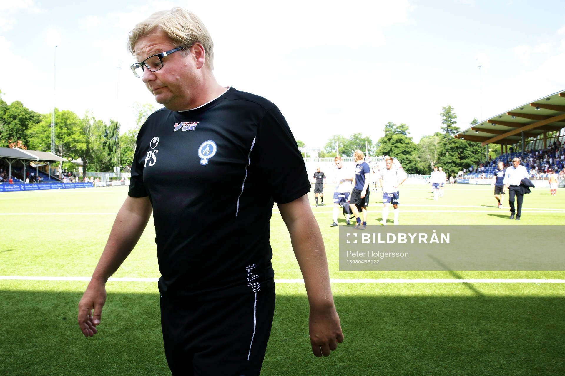 Åtvidabergs Tränare Peter Swärdh i fotbollsmatchen mellan Åtvidaberg och Gefle i Allsvenskan den 04 augusti 2013 i Åtvidaberg.