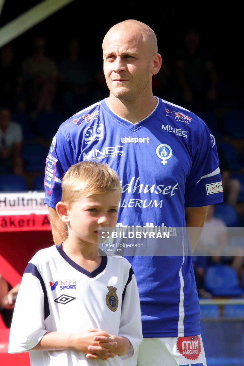Åtvidabergs Daniel Sjölund i fotbollsmatchen mellan