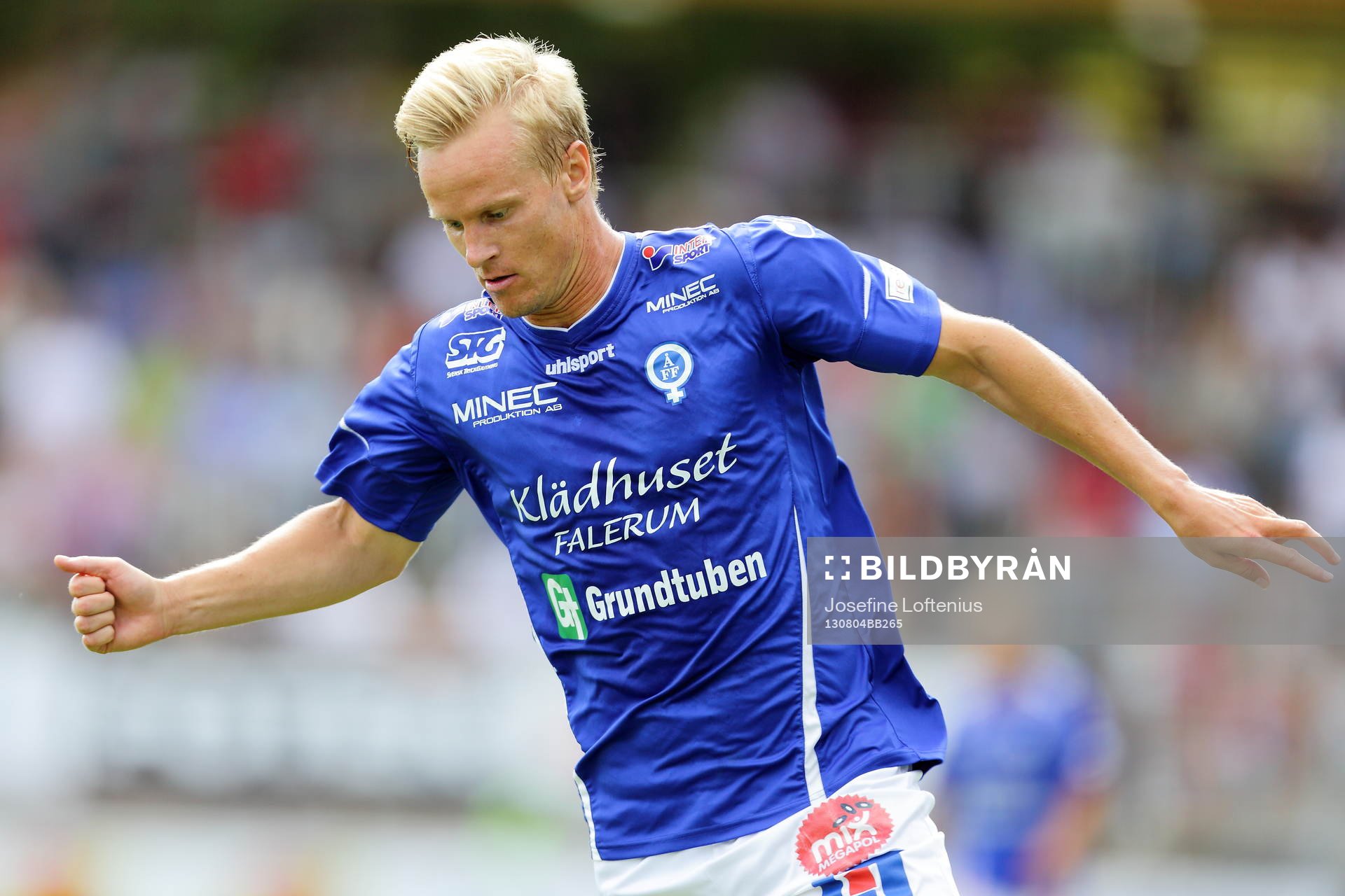 Åtvidabergs Andreas Dahlén i fotbollsmatchen mellan