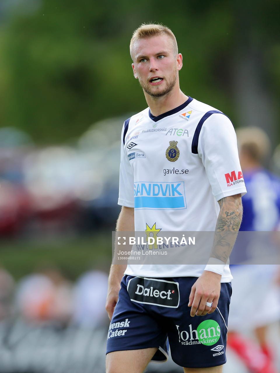 Gefles Alexander Faltsetas i fotbollsmatchen mellan Åtvidaberg och Gefle i Allsvenskan den 04 augusti 2013 i Åtvidaberg.