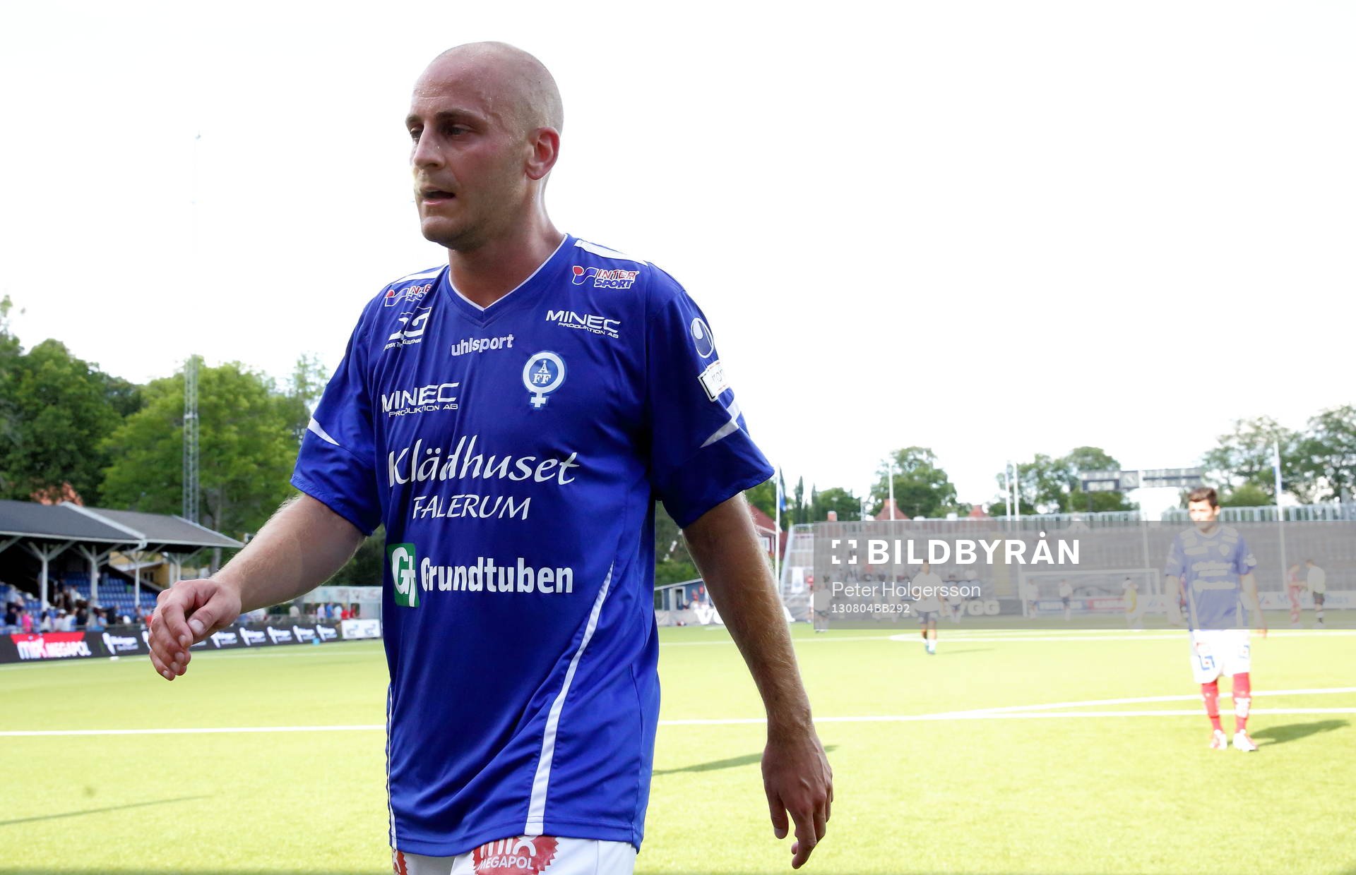 Åtvidabergs Daniel Sjölund målgörare i fotbollsmatchen mellan Åtvidaberg och Gefle i Allsvenskan den 04 augusti 2013 i Åtvidaberg.
