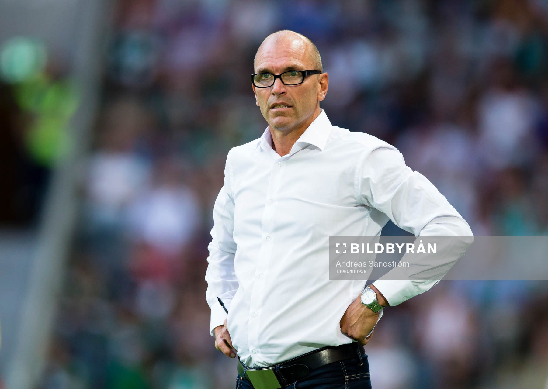 Ljungskiles tränare Tor-Arne Fredheim under fotbollsmatchen i Superettan mellan Hammarby och Ljungskile den 4 Augusti 2013 i Stockholm.