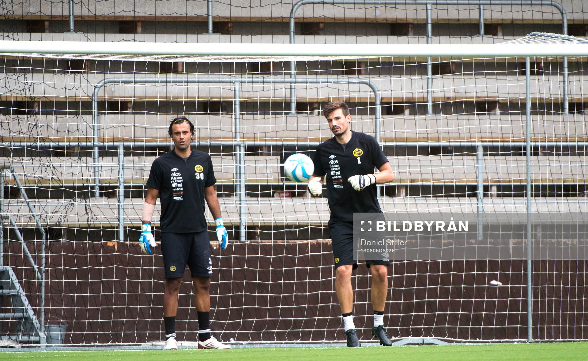 Abbas Hassan, målvakt, Kevin Stuhr-Ellegaard, målvakt, Elfsborg, under tisdagens träning 06 augusti 2013 i Borås .