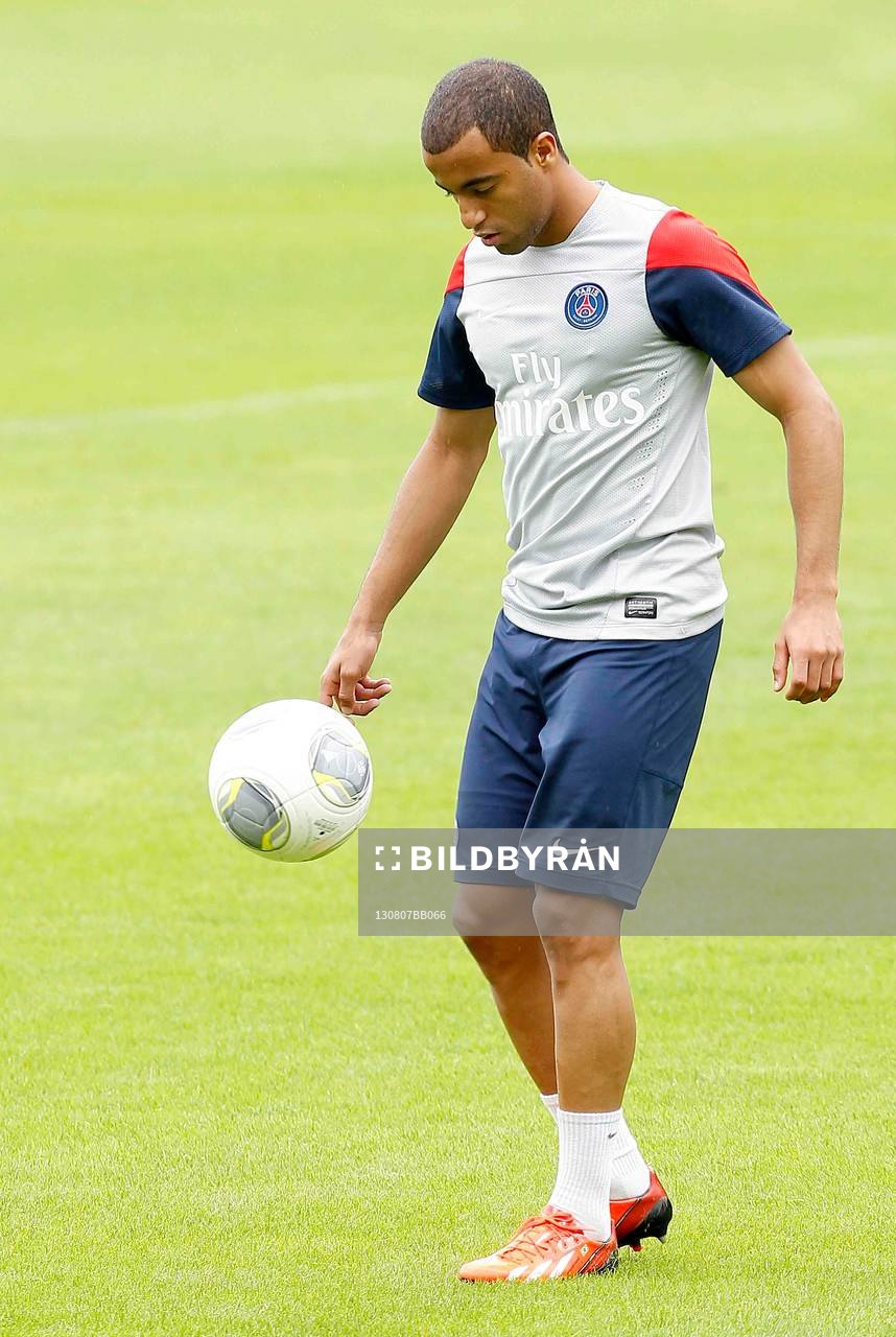  Fotboll, PSG, Paris saint germain, träning: LUCAS MOURA  - 07.08.2013 - Entrainement du Paris Saint Germain - Ligue 1 2013/2014