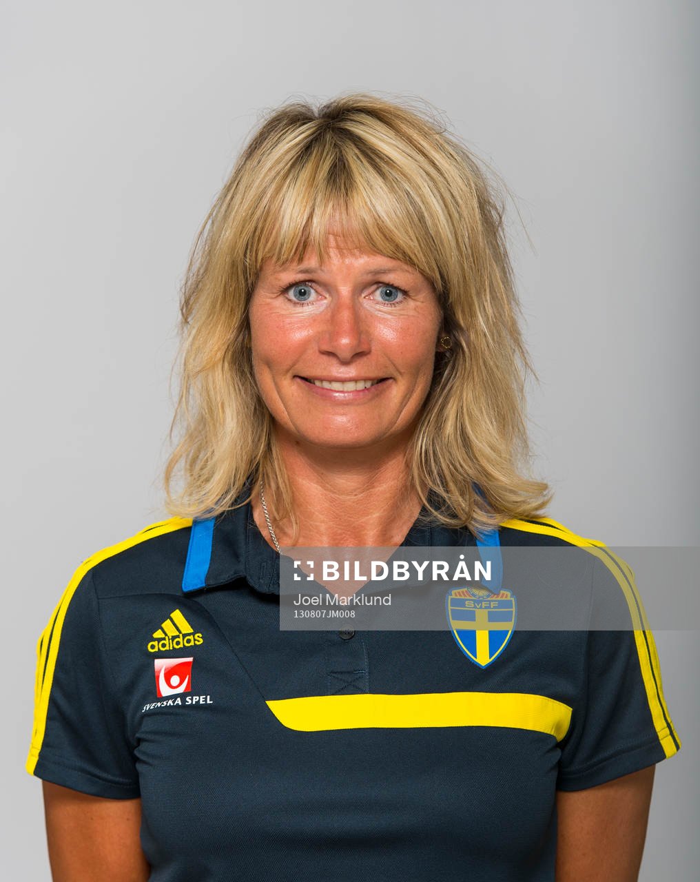 Yvonne Ekroth, förbundskapten för F15/98-landslaget, poserar för ett porträtt den 7 augusti 2013 i Stockholm.