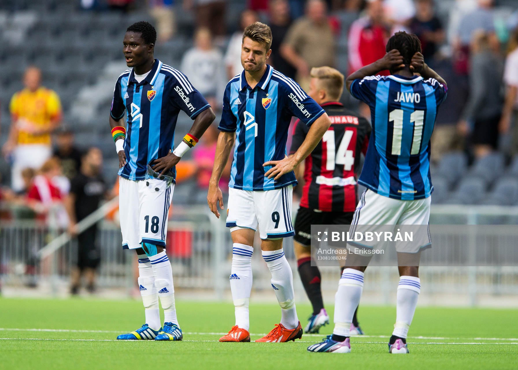 Djurgårdens Daniel Amartey, Luis Solignac och Amadou Jawo