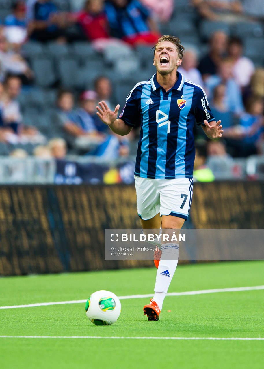 Djurgårdens Martin Broberg skriker ut sin frustration