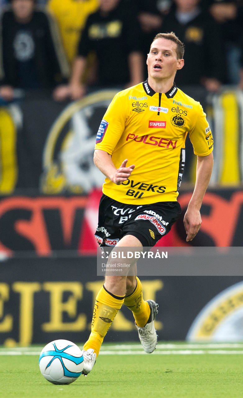 Elfsborgs Jon Jönsson i fotbollsmatchen mellan Elfsborg och Kalmar i Allsvenskan den 10 augusti 2013 i Borås .